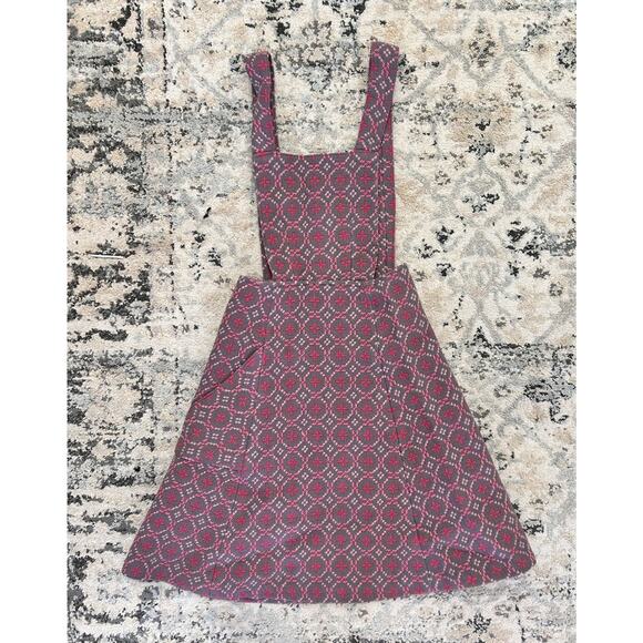 Vintage 100% Wool Overall Dress Pink Gray Size S Winter Welsh Wools - Picture 2 of 9